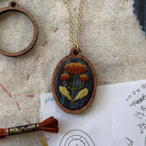 DIY - Embroidery - Folk Flowers Necklace Kit