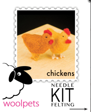 DIY - Needle Felting - Chickens (Wool Pets) Craft Kit