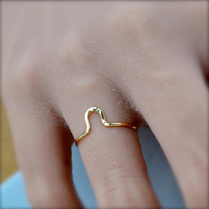 Cove RING delicate hammered arch ring simple stacking rings 1mm wide stacker ring waterproof rings stacker ring U shaped handmade gold rings nickel free jewelry sustainable