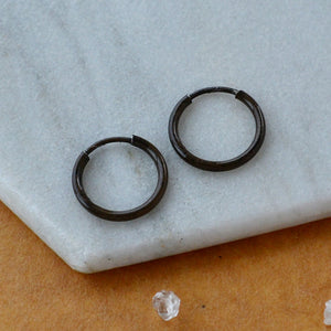 Endless Hoop Earrings - thin hollow tube classic round endless hoops (sizes)