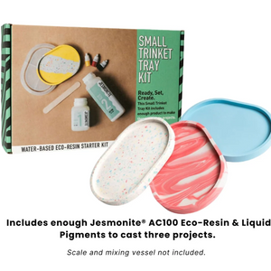 Small trinket tray eco-resin kit from FTC creative with three tray examples.