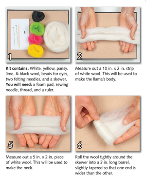 DIY - Needle Felting - Llama (Wool Pets) Craft Kit