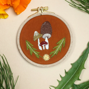 DIY - Embroidery - Mushroom Trio