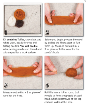 DIY - Needle Felting - Red Panda -(Wool Pets) Craft Kit