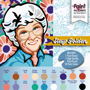 DIY - Paint Kit - Stay Golden (Paint the Town by Numbers) Golden Girls Ma Sophia Petrillo
