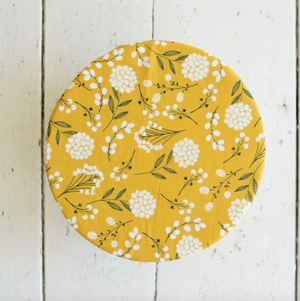 Bowl Cover - 10" Gold Floral (Wild Clementine Co.)