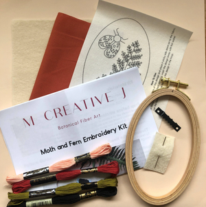 DIY - Embroidery - Moth & Fern Kit