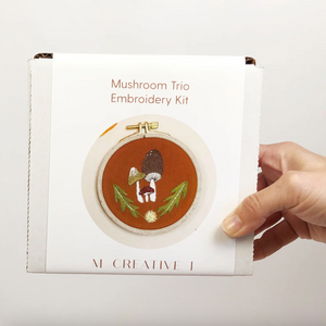 DIY - Embroidery - Mushroom Trio