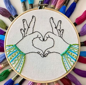 Embroidery Kit - Heart Hands Sampler