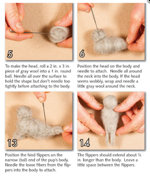 DIY - Needle Felting - Seal Pups (Wool Pets) Craft Kit