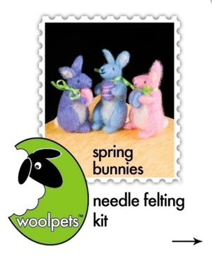 DIY - Needle Felting - Spring Bunnies (Wool Pets) Craft Kit