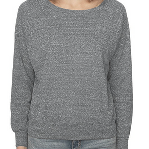 Person wearing a gray sweater on a white background