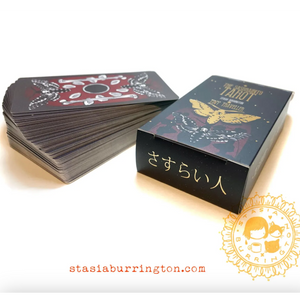 Card deck with decorative cover and 'stasia burrington' branding.
