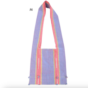 Bag option M with purple and red stripes and a thick handle.
