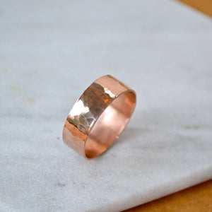 Whitecaps RING 14K rose gold real wide hammered band rings classic band ring modern wedding ring 6mm wide handmade custom pounded ring inclusive sizes jewerly sustainable rings nautical wedding