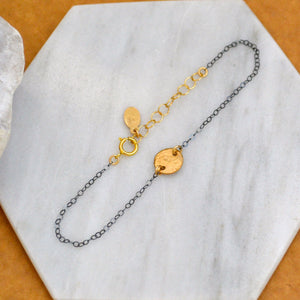 Speckle Anklet - handmade dappled disc dainty ankle bracelet made to order - Foamy Wader