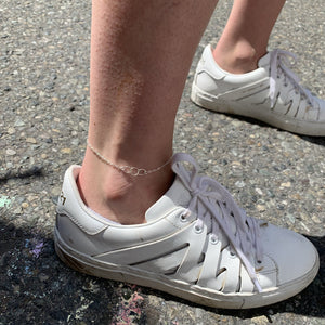 Trio Anklet - handmade interlocking three circle ankle bracelet - Foamy Wader