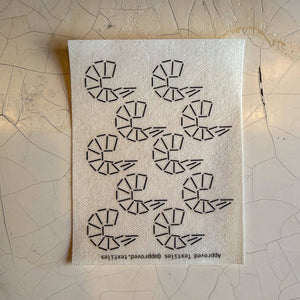 Visible mending pattern sticker of a grouping of ten shrimp.
