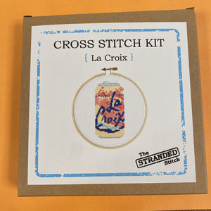 Packaged cross stitch kit by The Stranded Stitch: La Croix can