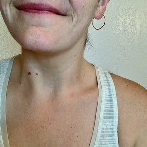 Simplicity Hoop Earrings - handmade round flat matte classic one inch hoops - Foamy Wader