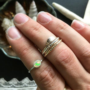 Shimmer Ring - minimalist handmade hammered stacking ring, sustainable jewelry - Foamy Wader