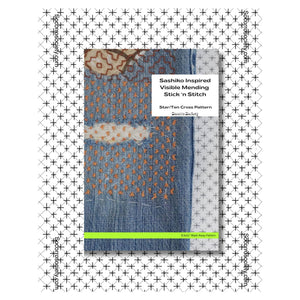 Packaging of a stick n' stitch pattern from Socorro Society in a star/ten cross pattern.