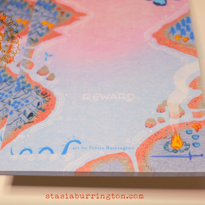 Close up of the bottom of the notepad