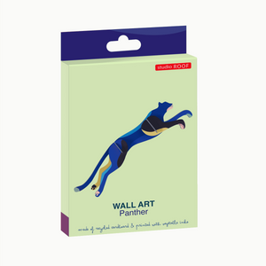 Packaging for a Panther Wall Art paper craft kit with Studio Roof branding.
