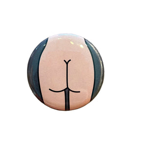 Round button with a butt design