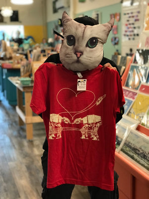 One Off AT-AT Love T-Shirt: Red Crew Neck
