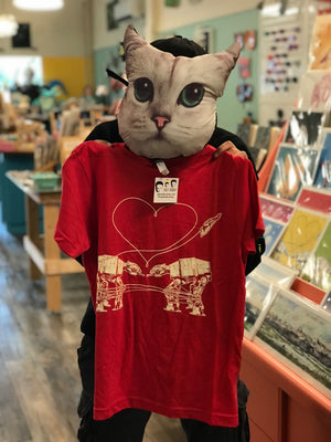 One Off AT-AT Love T-Shirt: Red Crew Neck