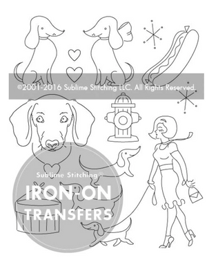 Craft Supply - Embroidery Pattern - Darling Dachshunds