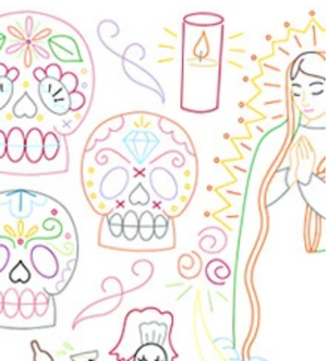 Craft Supply - Embroidery Pattern - Dia De Los Muertos