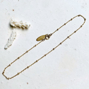 Satellite Chain Anklet - floating dot bead chain ankle bracelet made to order - Foamy Wader