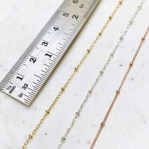 Satellite Chain Anklet - floating dot bead chain ankle bracelet made to order - Foamy Wader