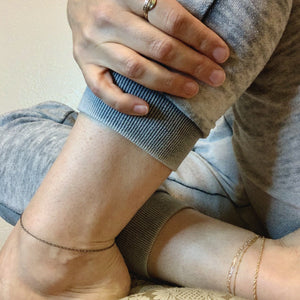 Simplicity Chain Anklet - simple circle chain ankle bracelet made to order - Foamy Wader