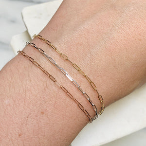 Surf Chain Anklet - sleek elongated oval chain ankle bracelet made to order - Foamy Wader