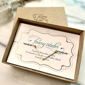 Chevron Bracelet - handmade hammered shimmering chevron chain bracelet - Foamy Wader