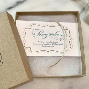 Shimmer Bangle Bracelet - thin 1mm hammered bangle stacking bracelet - Foamy Wader