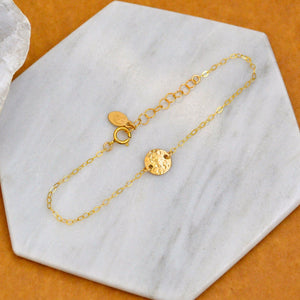 Speckle Bracelet - handmade dappled disc dainty chain bracelet - Foamy Wader