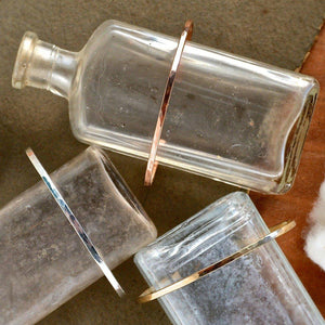 Sun Dappled Cuff Bracelet - handmade sleek 2mm hammered cuff bracelet - Foamy Wader