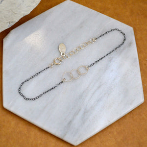 Trio Bracelet - handmade interlocking triple circle bracelet - Foamy Wader