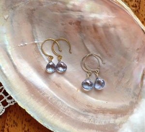 Azure Earrings - blue mystic quartz gemstone drop earrings - Foamy Wader