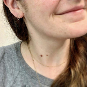 Boardwalk Stud Earrings - minimalist hammered hexagon post earrings - Foamy Wader