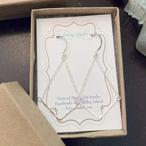 Chevron Earrings - handmade gold, silver, or mixed metal chevron earrings - Foamy Wader