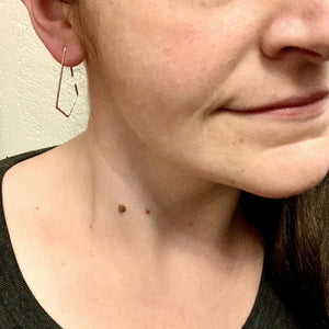 Dunes Hoop Earrings - hammered geometric kite diamond shape hoop earrings - Foamy Wader