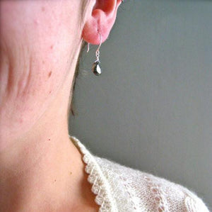 Heart of Gold Earrings - fools gold pyrite gemstone drop earrings - Foamy Wader