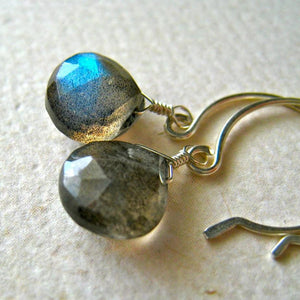 Lightning Earrings - magic labradorite gemstone drop earrings - Foamy Wader