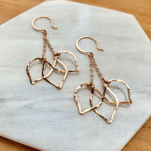 Lotus Earrings - handmade blooming lotus silhouette dangle earrings - Foamy Wader