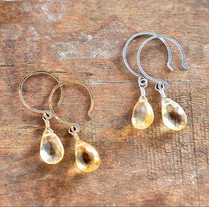 Orange Blossoms Earrings - honey orange citrine gemstone drop earrings - Foamy Wader